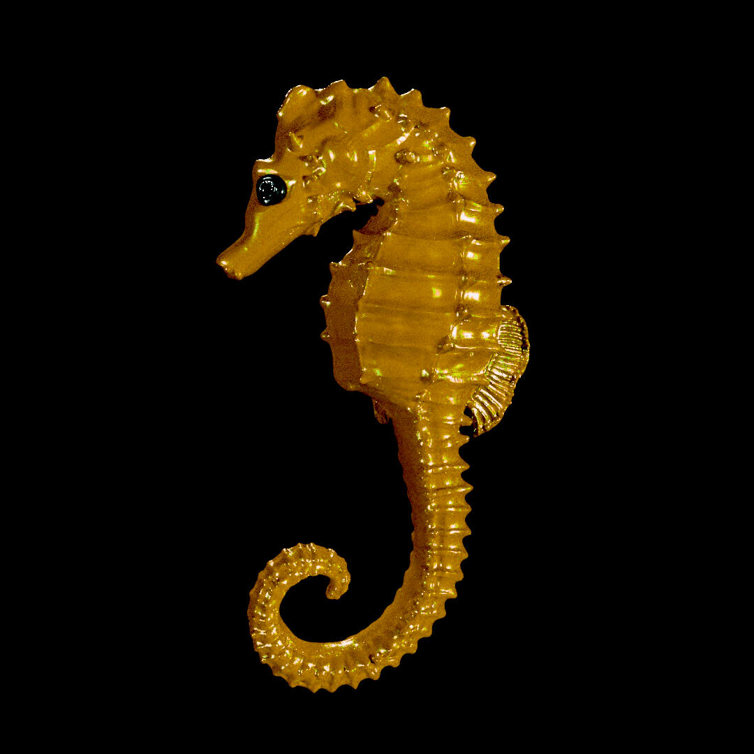 3D metal seahorse (organic modeling, Zbrush)
